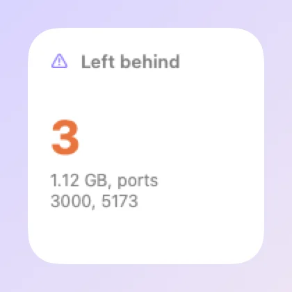 Left behind desktop widget. Example data.