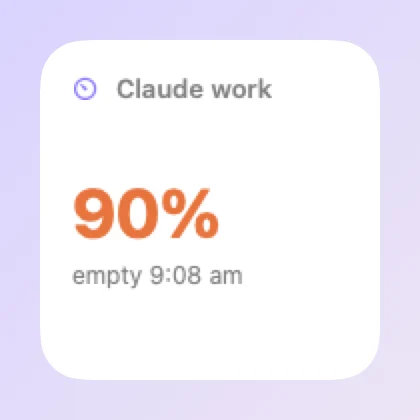 AI plan desktop widget. Example data.